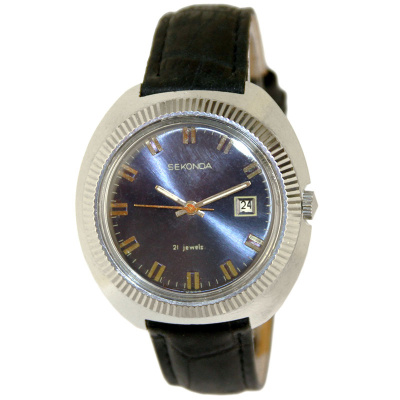 Часы "SEKONDA" экспортные USSR с темно-фиолетовым циферблатом Часы "SEKONDA" экспортные USSR с темно-фиолетовым циферблатом